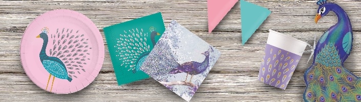 Beautiful Peacock Themed Party Supplies for your Party. Fantastic Tableware, Decorations, Balloons and Party Packs. Free and Next Day UK Delivery options available.
